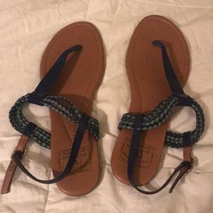 Lucky Brand bluejeans America sandals braided blue